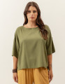 Blusa Canoa Linho Verde Selva