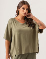 Blusa Recortes Verde Botânico