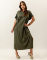 Vestido Drapeado Malha Verde Militar