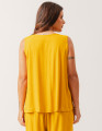 Blusa Linho Decote V Amarelo Âmbar