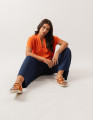 Blusa Gola Linho Laranja Cítrico