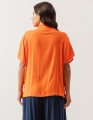 Blusa Gola Linho Laranja Cítrico