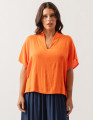 Blusa Gola Linho Laranja Cítrico