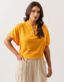 Blusa Gola Linho Amarelo Nascente