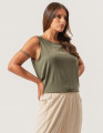 Blusa Cropped Linho Verde Botânico