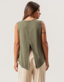 Blusa Cropped Linho Verde Botânico