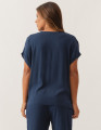 Blusa Franzida Ombro Azul Marinho