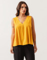 Blusa Linho Decote V Amarelo Nascente