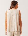 Blusa Linho Decote V Trigo