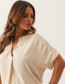 Blusa Prega Linho Trigo