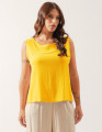 Blusa Cropped Linho Amarelo Âmbar