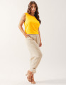 Blusa Cropped Linho Amarelo Âmbar