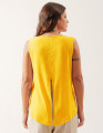 Blusa Cropped Linho Amarelo Âmbar