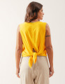 Blusa Cropped Linho Amarelo Âmbar