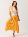 Saia Ponta Assimétrica Amarelo Âmbar