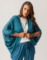Poncho Tricot Azul Petróleo