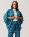 Poncho Tricot Azul Petróleo
