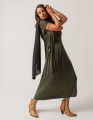 Vestido Amarração Lateral Verde Selva
