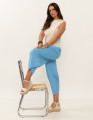 Calça Pantacourt Malha Azul Calmaria