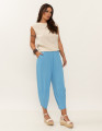 Calça Pantacourt Malha Azul Calmaria