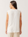 Blusa Linho Recorte Pespontado Off