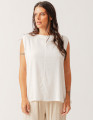 Blusa Linho Recorte Pespontado Off