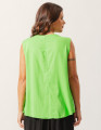 Blusa Linho Recorte Pespontado Verde Tropical