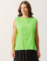 Blusa Linho Recorte Pespontado Verde Tropical