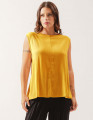 Blusa Linho Recorte Pespontado Amarelo Nascente