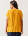 Blusa Linho Pala Decote Amarelo Nascente