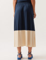 Saia Midi Bicolor Azul Marinho