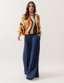 Blusa Ombros Estampa Ondas