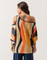Blusa Ombros Estampa Ondas