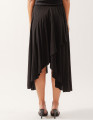 Saia Linho Midi Transpasse Preto