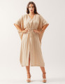 Vestido Kaftan Linho Aveia