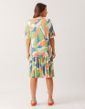Vestido Manga Curta Estampa Abstrato