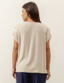 Blusa Franzida Ombro Bege Aveia