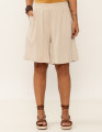 Bermuda Básica Linho Bege Aveia
